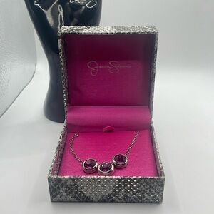 Jessica Simpson Purple Crystal Pendant Necklace